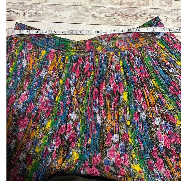 Short Circuit Vintage Floral Drawstring Midi Skirt One-Size Multicolor Flowy - Picture 6 of 6